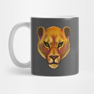 head of a lioness on a transparent background Mug